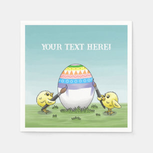 Serviette En Papier Les poules peignent un œuf de Pâques coloré