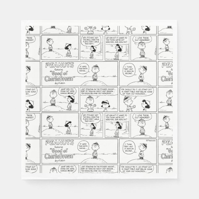 Serviette En Papier Les souvenirs de Charlie Brown à la butte du Pitch (Devant)