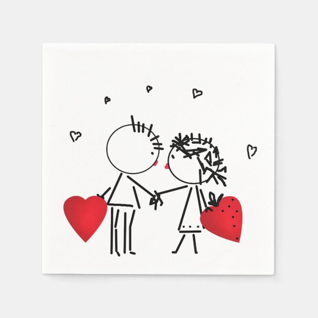 Serviette En Papier Les tatouages temporaires de la Saint Valentin (Devant)