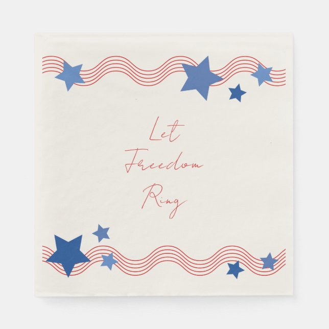 Serviette En Papier Let Freedom Ring Juillet 4 Party (Devant)