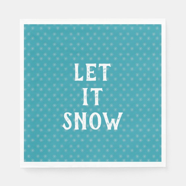 Serviette En Papier Let It Snow, Snowflake  (Devant)