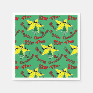 Serviette En Papier L'étoile brille brillamment ce Noël