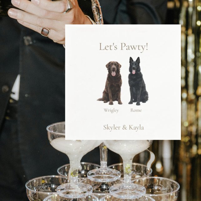 Serviette En Papier Let's Pawty! Personalized 2 Pet Cocktail II (Créateur téléchargé)