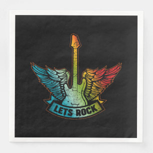 Serviette En Papier Let's Rock Legend Rock and Roll Music Guitar