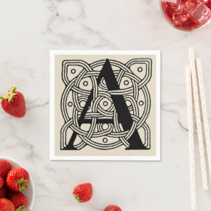 Serviette En Papier Lettre A Vintage Monogramme De Noeud Celtique