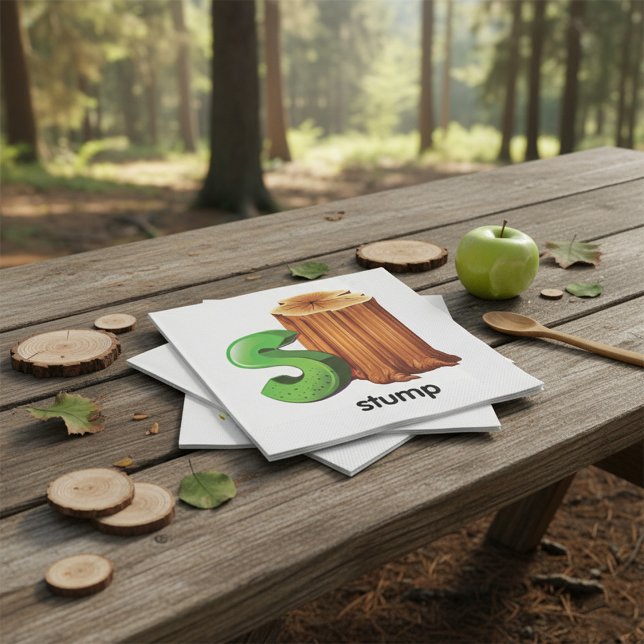 Serviette En Papier Lettre alphabet S Arbre S Amusant Arbre Stump Art (Créateur téléchargé)