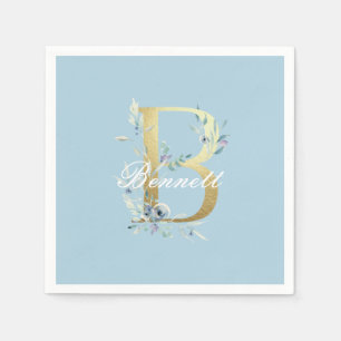 Serviette En Papier Lettre "B" dorée personnalisable