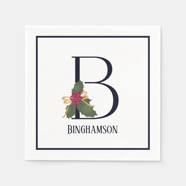 Serviette En Papier Lettre B Monogramme vintage (Devant)
