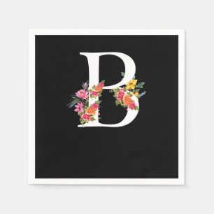 Serviette En Papier LETTRE Florale B Alphabet Fleur