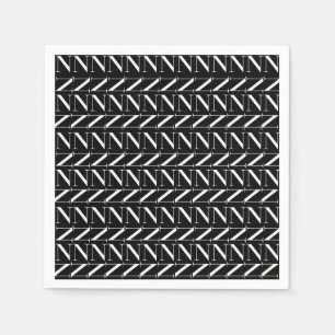 Serviette En Papier Lettre initiale monogramme N