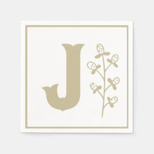 Serviette En Papier Lettre J Alphabet Bloc Baby shower neutre entre le