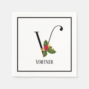 Serviette En Papier Lettre Monogramme Vacances V Papier personnalisé
