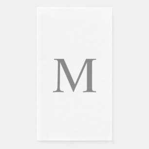 Serviette En Papier Lettre monogrammes Fête des mariées Mariage gris p