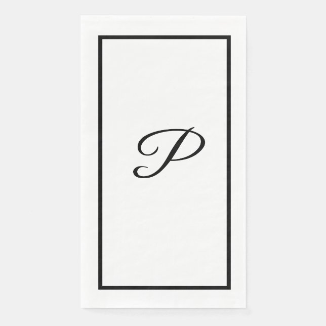 Serviette En Papier Lettre monogrammes Mariage de Fête des mariées noi (Devant)