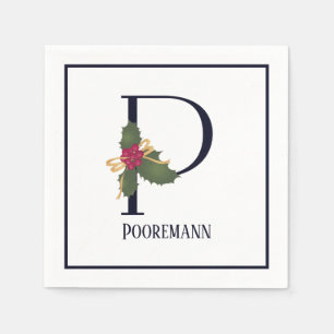Serviette En Papier LETTRE MONOGRAPHIQUE DE VACANCES Traditionnelles P