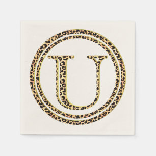 Serviette En Papier Lettre Motif léopard "U"
