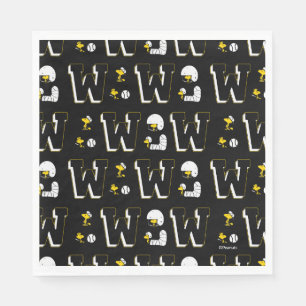 Serviette En Papier Lettre sport Woodstock Varsity Motif