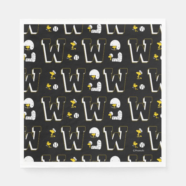 Serviette En Papier Lettre sport Woodstock Varsity Motif (Devant)