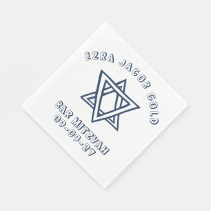 Serviette En Papier LETTRES DE DÉTAIL STAR DU Bat mitzvah DAVID Custom