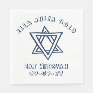 Serviette En Papier LETTRES DE DÉTAIL STAR DU Bat mitzvah DAVID Custom