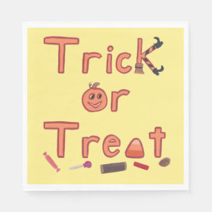 Serviette En Papier Lettres décoratives Trick ou Treat Halloween Napki