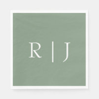 Lettres Initiales Monogramme Vert Sage Mariage