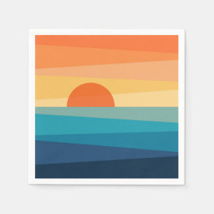 Serviette En Papier lever de soleil géométrique Abstrait