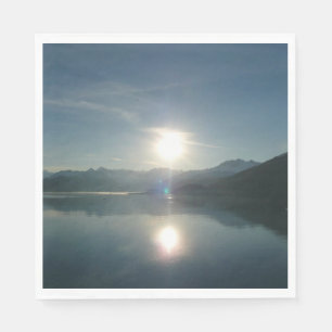 Serviette En Papier Lever de soleil sur le fjord College en Alaska Pho