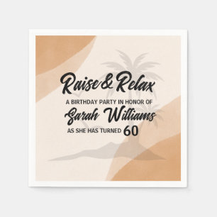 Serviette En Papier Lever Tropical & Relax 60e anniversaire fête