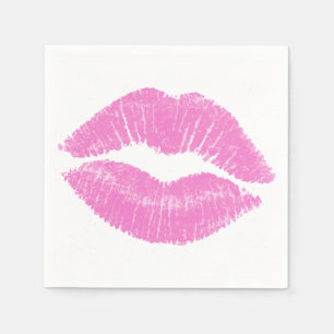 Serviette En Papier Lèvres roses Rouge à lèvres Teinture à lèvres Maqu