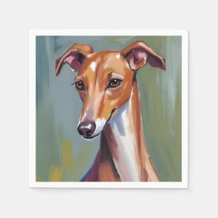 Serviette En Papier Lévrier Italien   Peinture Aquarelle de Chien
