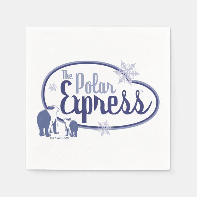 Serviette En Papier L'Express polaire | Ours polaires Retro Graphisme (Devant)