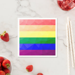 Serviette En Papier LGBT drapeau arc-en-ciel lignes motif de maillage 