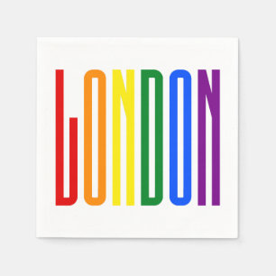 Serviette En Papier LGBT London Gay pride Rainbow Text LGBTQ Party