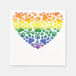 Serviette En Papier LGBT-Q Chien Empreinte de patte Gay pride Rainbow