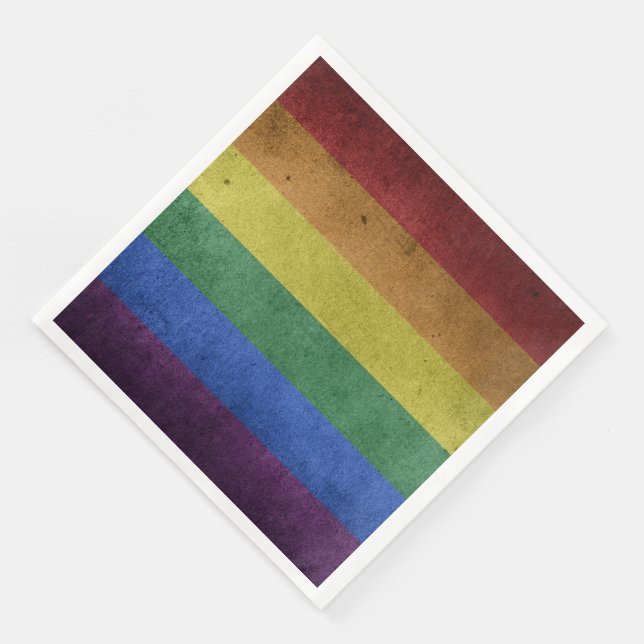 Serviette En Papier LGBT Rainbow Pride drapeau style rétro (Coin)
