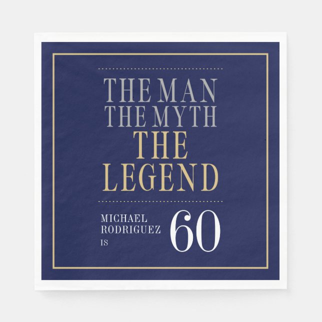 Serviette En Papier L'Homme Le Mythe La Légende 60e anniversaire (Devant)