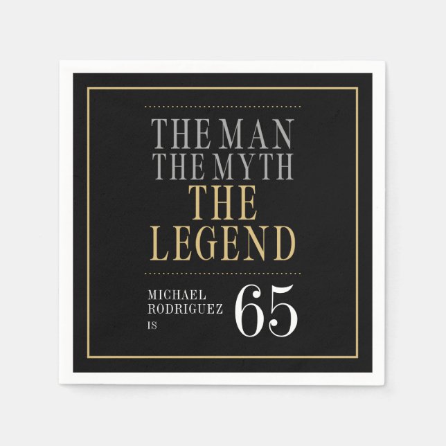 Serviette En Papier L'Homme Le Mythe La Légende 65e anniversaire (Devant)