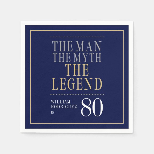 Serviette En Papier L'Homme Le Mythe La Légende 80e anniversaire (Devant)