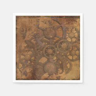 Serviette En Papier L'horloge embraye l'art de Steampunk