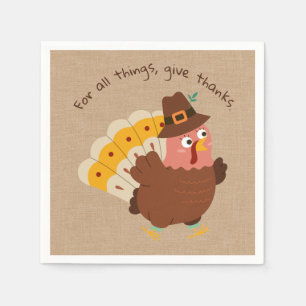Serviette En Papier L'Humour turc de Thanksgiving