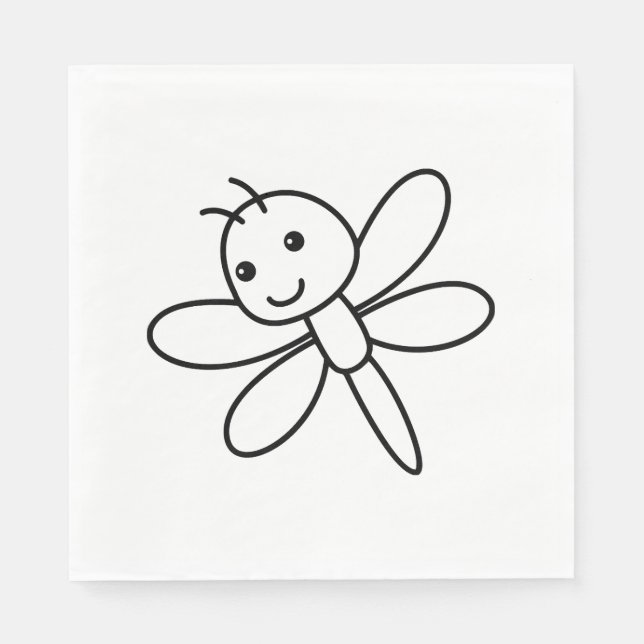 Serviette En Papier libellule (Devant)