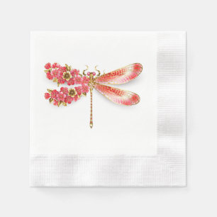 Serviette En Papier libellule de fleurs avec sakura de bijoux