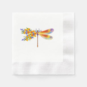 Serviette En Papier libellule de fleurs jaunes
