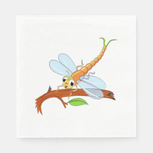 Serviette En Papier libellule dorée