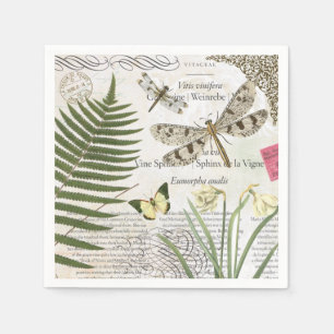 Serviette En Papier libellule française vintage moderne