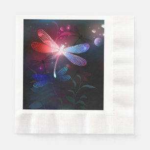 Serviette En Papier libellule rouge brillante