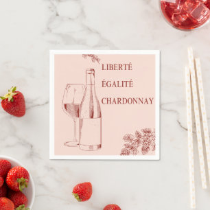 Serviette En Papier Liberté Égalité Chardonnay Drôle Illustration de v