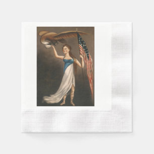 Serviette En Papier Liberty Woman Aigle Drapeau Américain USA peinture