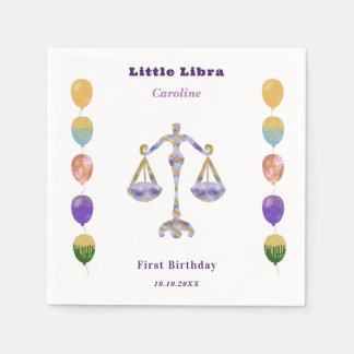 Serviette En Papier Libra Zodiac 1st Birthday Balloons & Artistic